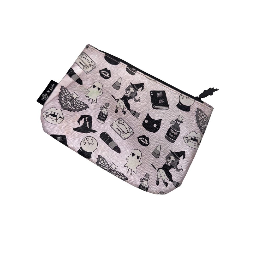 Valfre x Ipsy Pink Spooky Witch Ghost Makeup Bag Pouch Halloween Goth